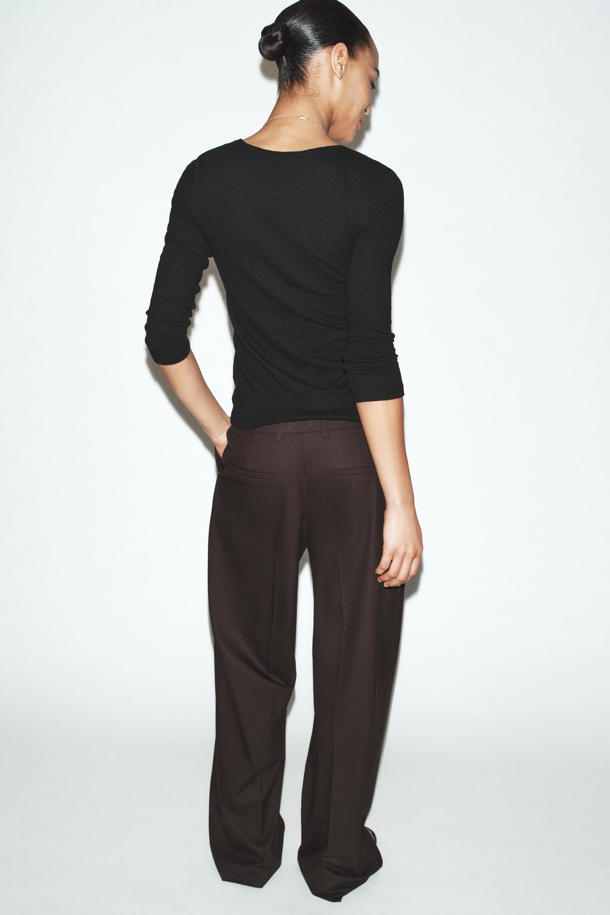 WASHED EFFECT LINEN T-SHIRT